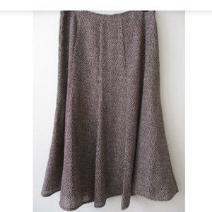 Emma James cute Brown and White Dots design, flare lined Skirt, Size 18W